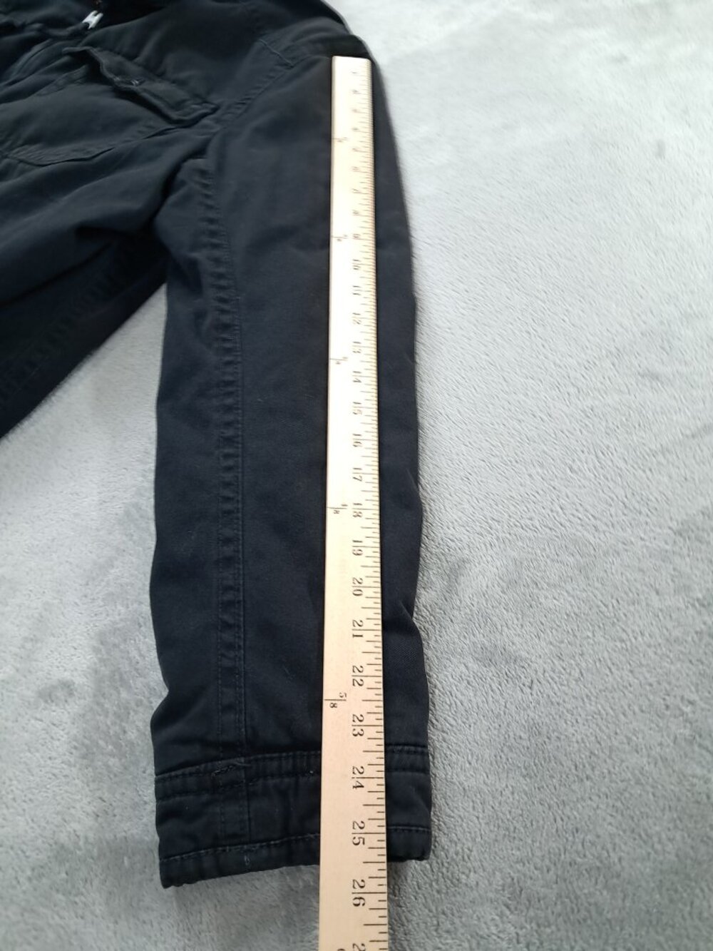 American Eagle Outfitters Canvas Bomber Jacket Men Large Black Flannel Lined - Picture 7 of 10